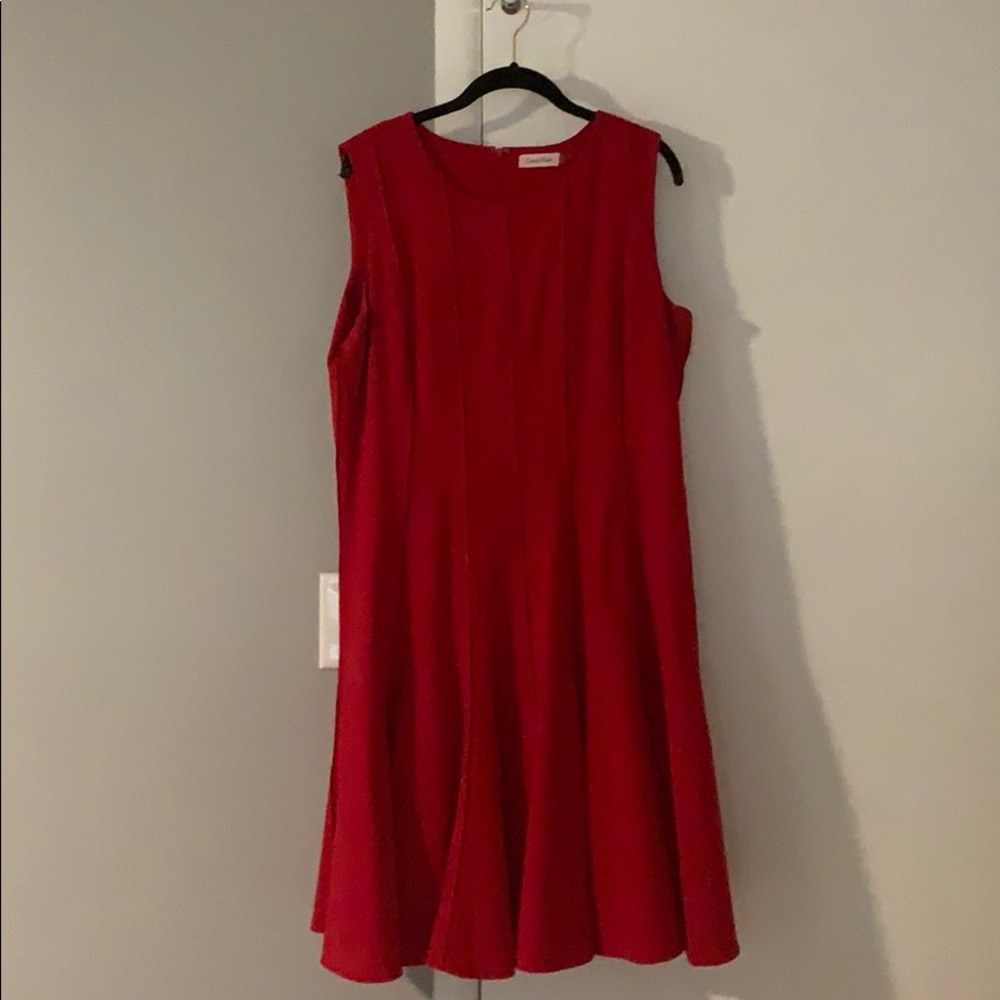 Calvin Klein red sleeveless dress